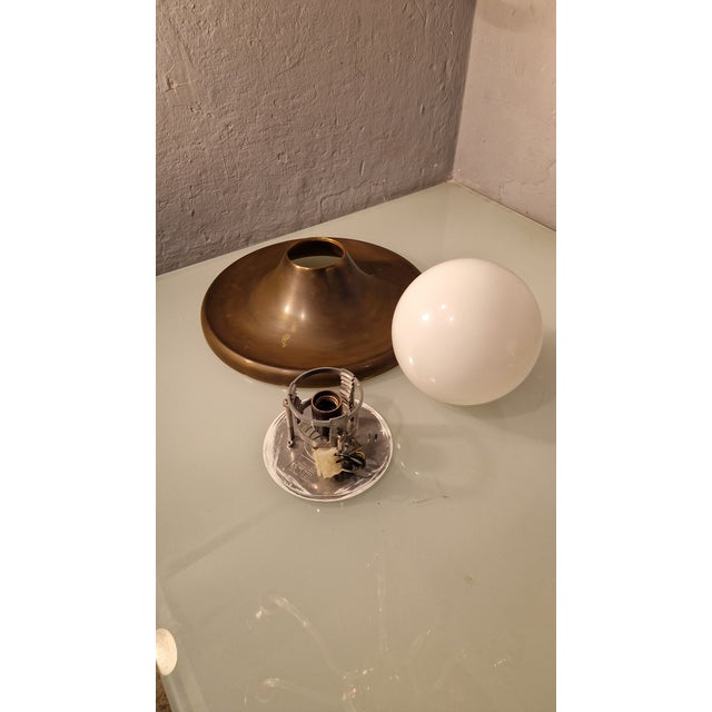 Vintage Wall Lamp in Burnished Brass and Opaline Glass by Achille & Pier Giacomo Castiglioni for Flos, 1960s For Sale - Image 10 of 12