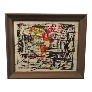 Vintage Mid Century Abstract Oil Painting