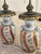 Pair Vintage Japanese Kutani Elephant Handle Porcelain Vase Lamps Hand PaintedConditionVintage pre-owned condition. Both...
