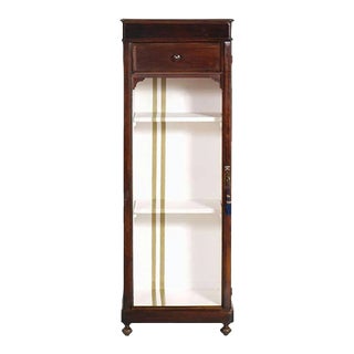 19th-Century Walnut Bookcase Cabinet For Sale