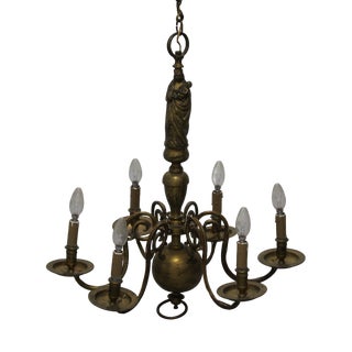 Large Dutch Gilt Chandelier For Sale