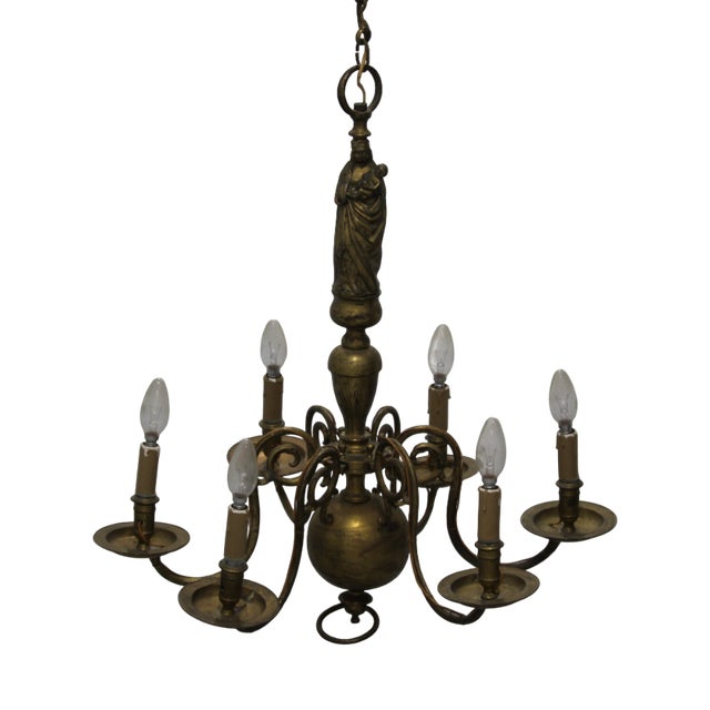 Large Dutch Gilt Chandelier For Sale