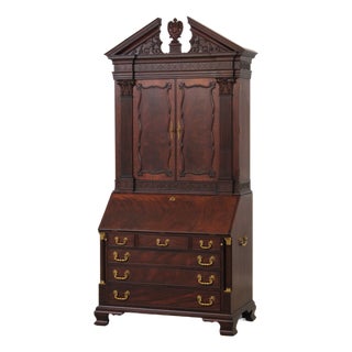 Henkel Harris Mahogany Chippendale Documents Secretary Desk For Sale