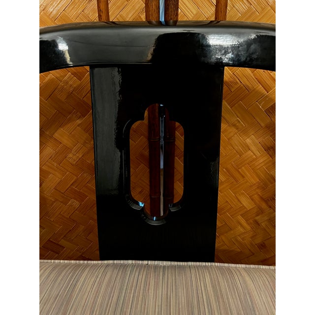 Century Furniture James Mont Century Black Lacquer 'Ming' Bar Stools - A Pair For Sale - Image 4 of 12