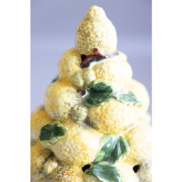 Vintage Italian Majolica Lemon Topiary Centerpieces - A Pair For Sale - Image 12 of 13