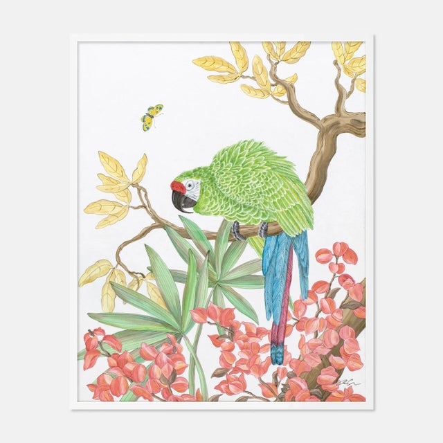 Allison Cosmos Welcome to the Jungle by Allison Cosmos in White Framed Paper, Medium Art Print For Sale - Image 4 of 4