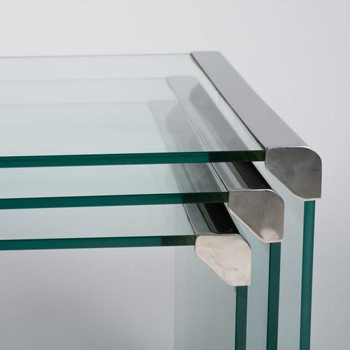 Glass Nesting Tables Typ T35, 1970s, Set of 3 For Sale - Image 7 of 8