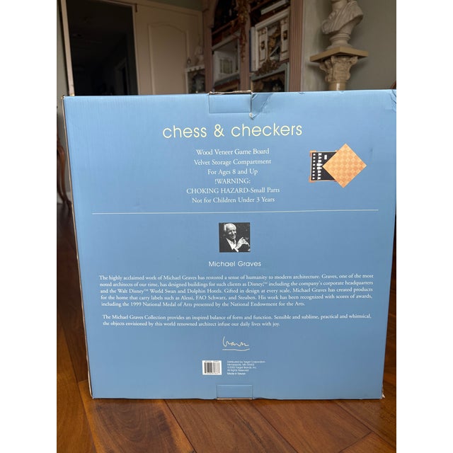 Wood Vintage Post Modern Michael Graves Chess and Checkers Set, Unsued For Sale - Image 7 of 7