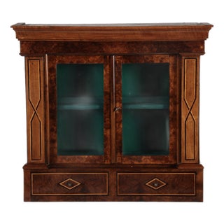 Small Antique Hanging Display Cabinet in Walnut, 1800 For Sale
