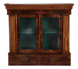 Small Antique Hanging Display Cabinet in Walnut, 1800