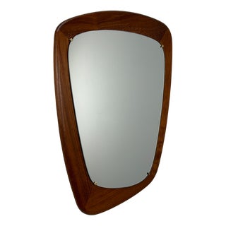 Organically Shaped Teak Mirror, Germany, 1960s For Sale