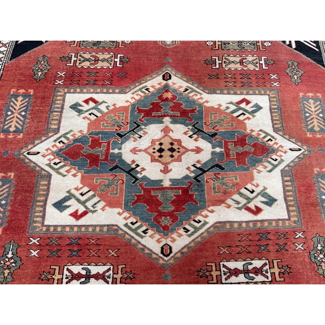 Textile Antique Chelaberd Eagle Kazak Hand-Knotted Wool Rug - 6'2" X 5'6" For Sale - Image 7 of 11
