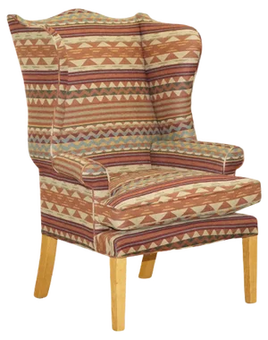 Wingback Armchair in Kilim Wool Upholstery with Beech Frame