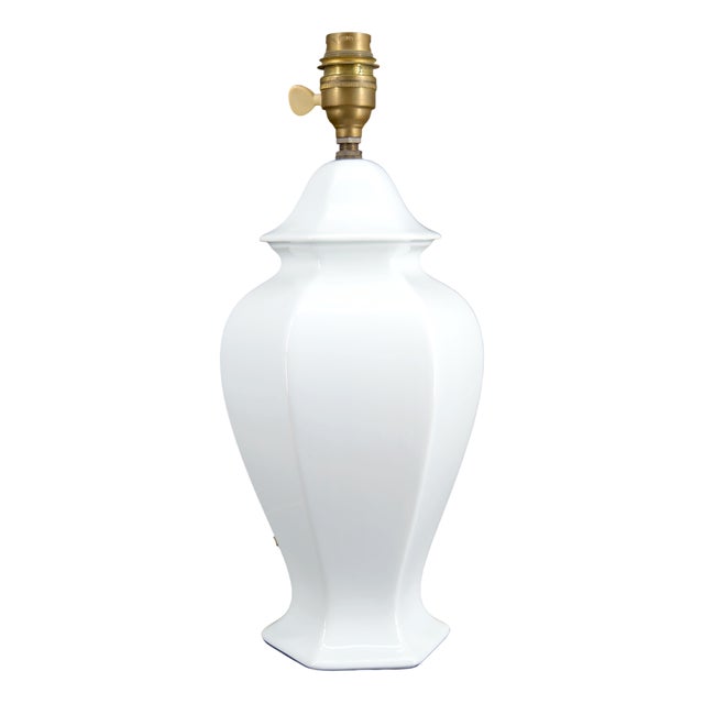 White Porcelain Lamp, France, 1950s-1960s For Sale