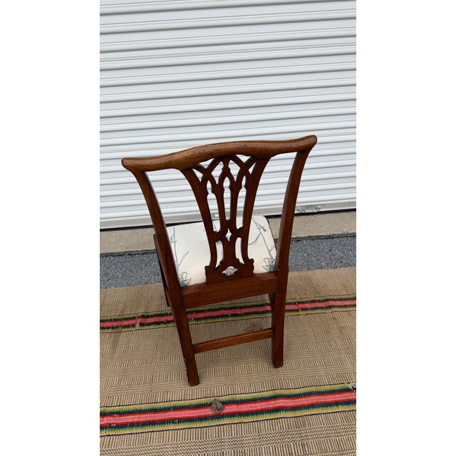 A Antique English Mahogany Gothic Georgian Side Chair, 18th Century For Sale - Image 10 of 12