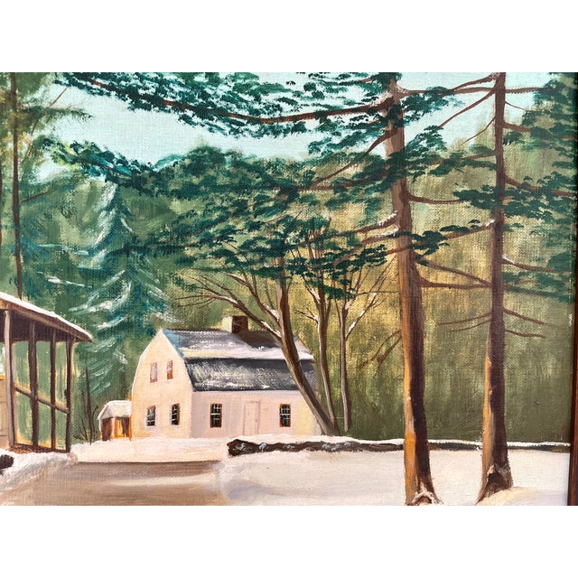 1977 Original Winter Landscape Painting "Old Sturbridge Village" For Sale In Las Vegas - Image 6 of 12