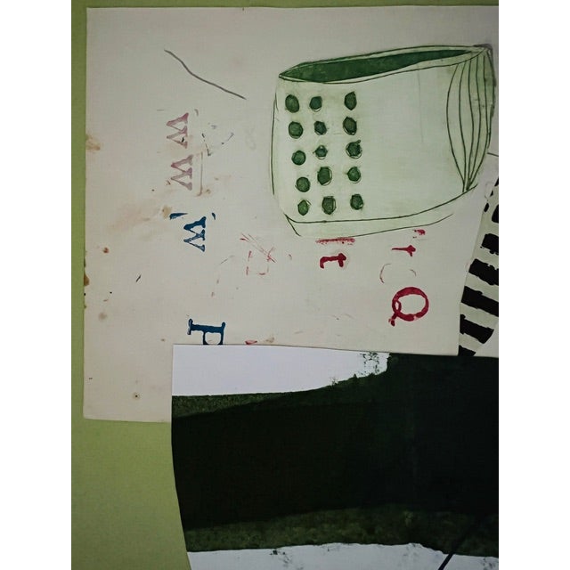 2020s Writing With My Morning Coffee, Original Collage on Paper For Sale - Image 5 of 5