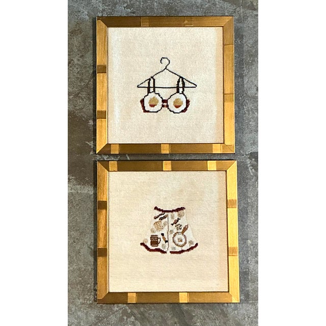 Vintage Original Needlepoint Swimsuit For Sale - Image 4 of 12