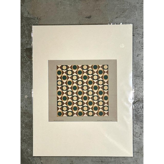 Vintage Geometric Tile Pattern Serigraph For Sale - Image 4 of 12