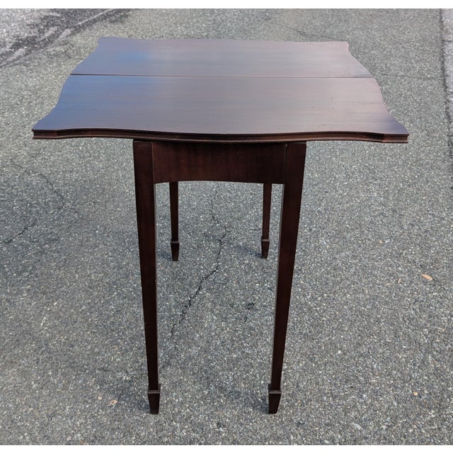 Brandt 1980s George III Style Brandt Mahogany Flip-Top Games or Console Table For Sale - Image 4 of 11