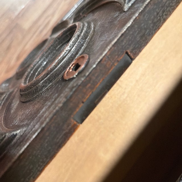 Authentic 19th-Century Renaissance Revival "Glove Box" Chest – Hand-Carved Details For Sale - Image 11 of 12
