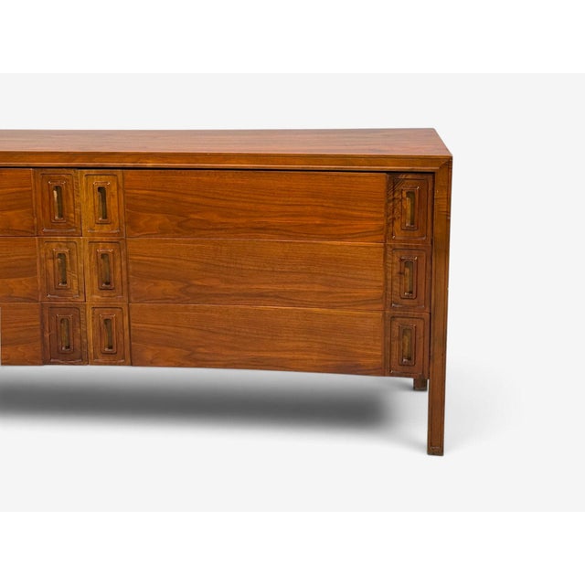 Brown Edmond Spence, Concave Dresser, Stained Wood, Brass, Sweden, 1950s For Sale - Image 8 of 17