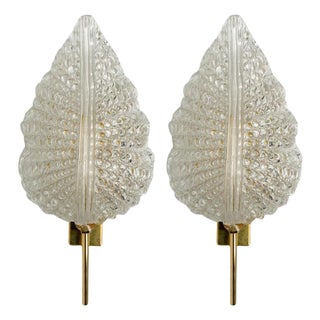 Large Wall Sconces in the style of Barovier & Toso, Italy, 1960s, Set of 2 For Sale