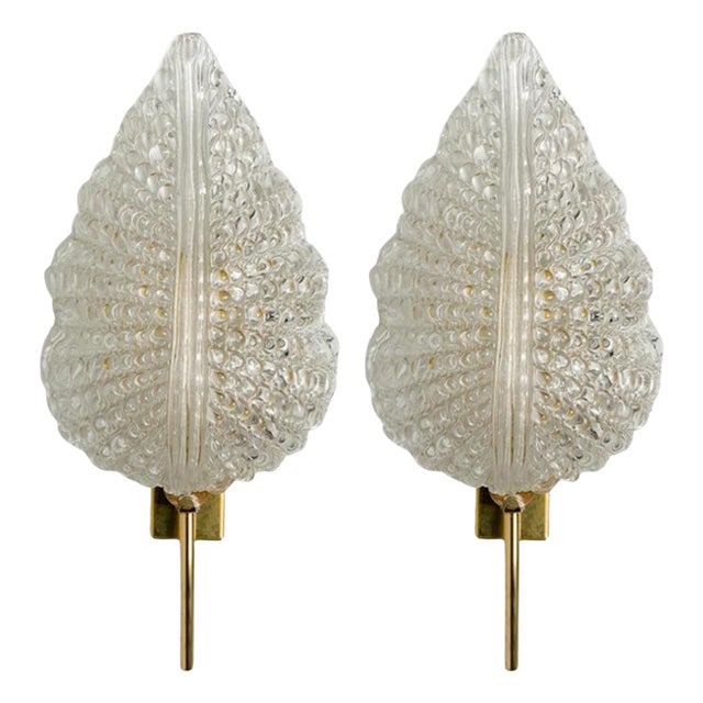 Large Wall Sconces in the style of Barovier & Toso, Italy, 1960s, Set of 2 For Sale