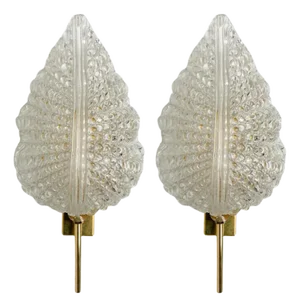 Large Wall Sconces in the style of Barovier & Toso, Italy, 1960s, Set of 2