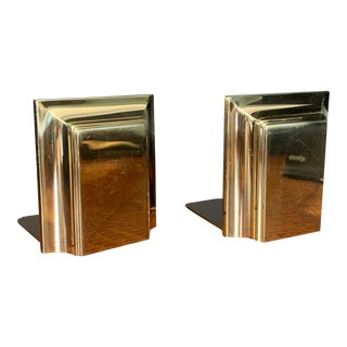 Vintage Spanish Brass Bookends by G and D - a Pair For Sale
