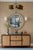 Vintage Designer Straw Hat Black Ribbon 5 Light Chandelier For Sale - Image 4 of 12