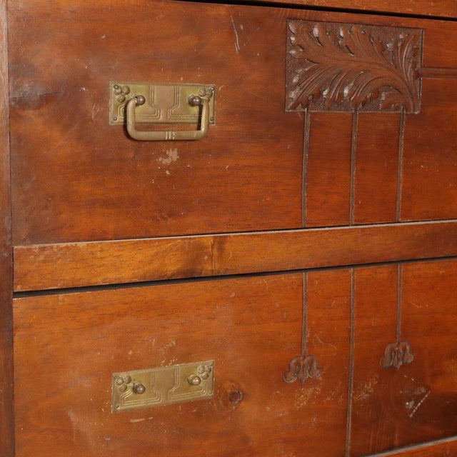 Antique Art Nouveau Mahogany Chest of Drawers, Italy For Sale - Image 6 of 12