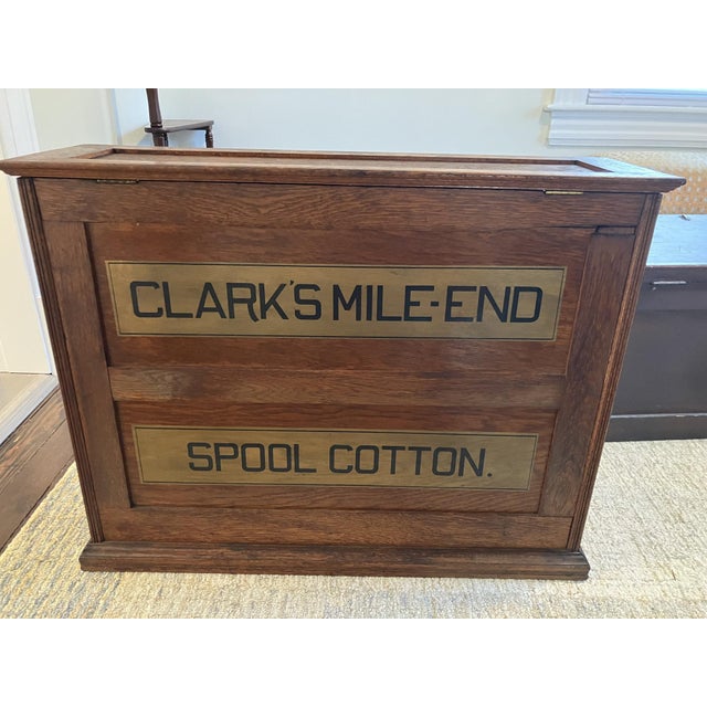Antique Clark’s Mile‑End Spool Cotton Cabinet – Late 1800s Store Display - Unique Side Table For Sale - Image 9 of 16