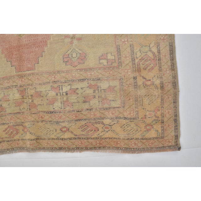 Tan 1950s Anatolian Tribal Oushak Carpet For Sale - Image 8 of 10