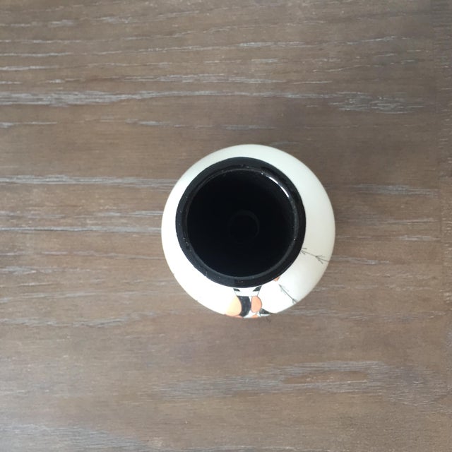 Hand Painted Corn Maiden Pottery Vase With Turquoise Stone Inlay For Sale In Las Vegas - Image 6 of 13