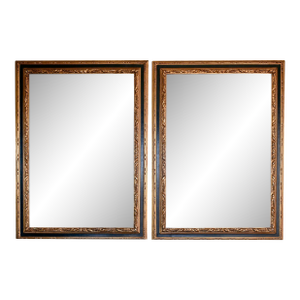 Carvers' Guild Spanish Panel Mirrors — 33x45 — Antique Gold Leaf — Near Mint Pair