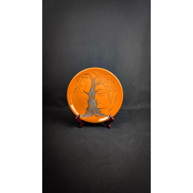 Glazed Ceramic Plate by Jean Marais for Face & Tree Vallauris, 1970 For Sale - Image 13 of 13