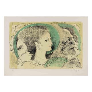 Mario Russo, Lady, 1969, Lithograph on Paper For Sale