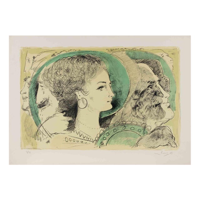 Mario Russo, Lady, 1969, Lithograph on Paper For Sale