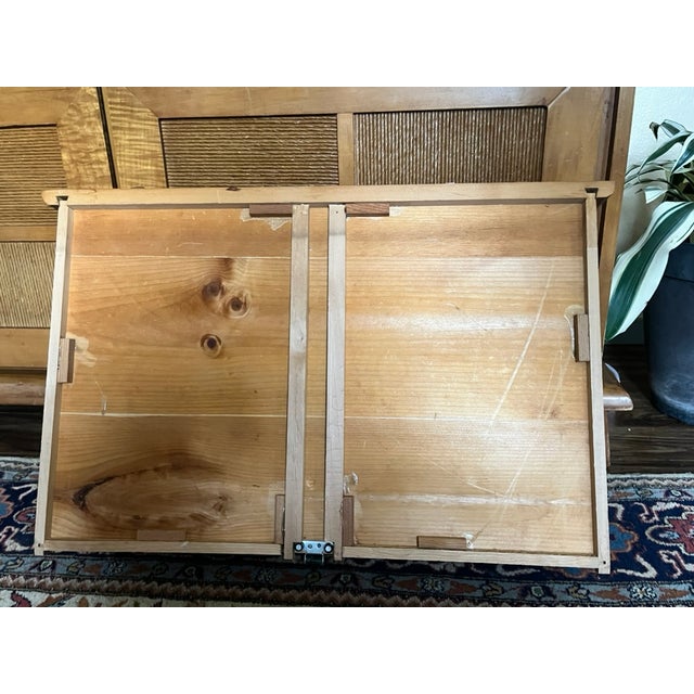 1950s 1958 Northwest Chair Company 8 Piece Solid Maple and Rattan Glass Front Hutch For Sale - Image 5 of 11