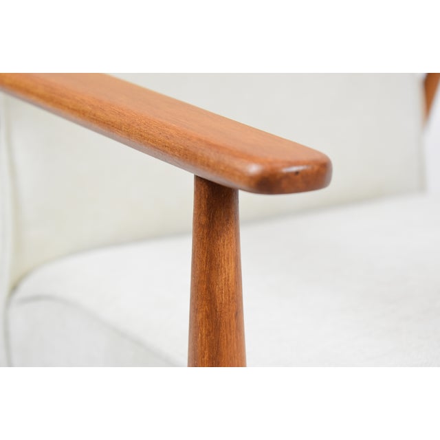 Beige Vintage Armchair in Beige and Teak, 1970s For Sale - Image 8 of 18