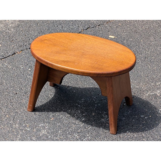 American Vintage Handmade Cherry Wood Foot Stool or Child Stool For Sale - Image 3 of 5