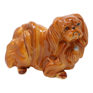 Vintage Ceramic Pekingese Dog Statue Figurine