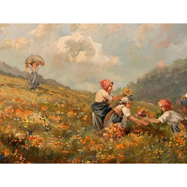 Modern De Carlis, Country Scene, 20th Century, Oil Painting on Canvas, Framed For Sale - Image 3 of 7