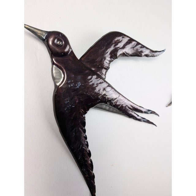 Metal Swallow Wall Sculptures, 1970s, Set of 2 For Sale - Image 8 of 14