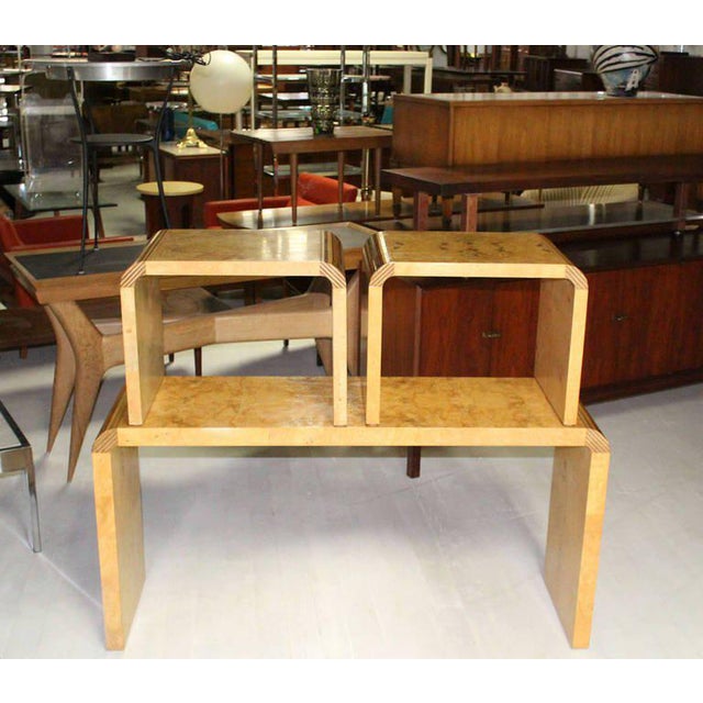 MidCentury Modern Henredon Burl Wood Benches a Pair Chairish