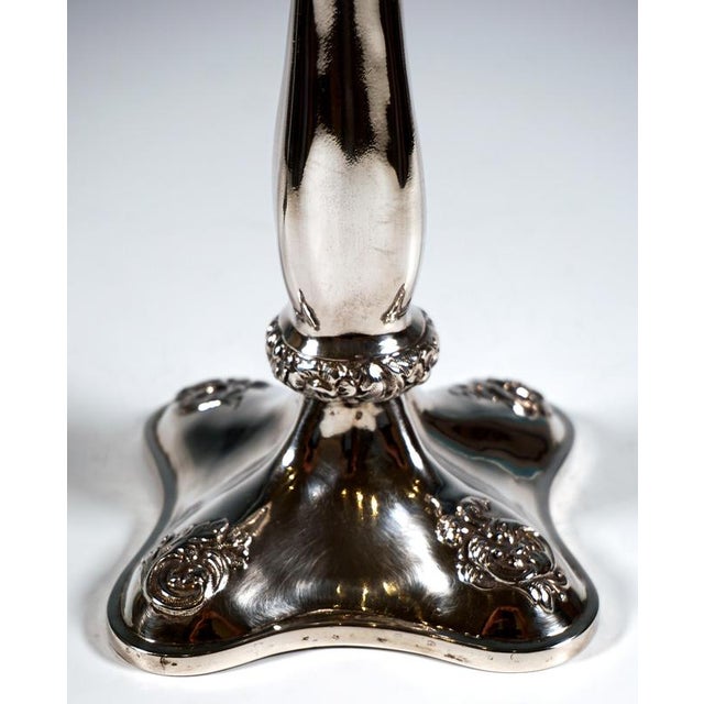 Mid 19th Century Antique Biedermeier Silver Candleholders, Vienna, Austria, 1840s, Set of 2 For Sale - Image 5 of 9