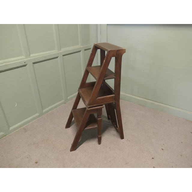 Edwardian Metamorphic Library Steps, 1900 For Sale - Image 4 of 8