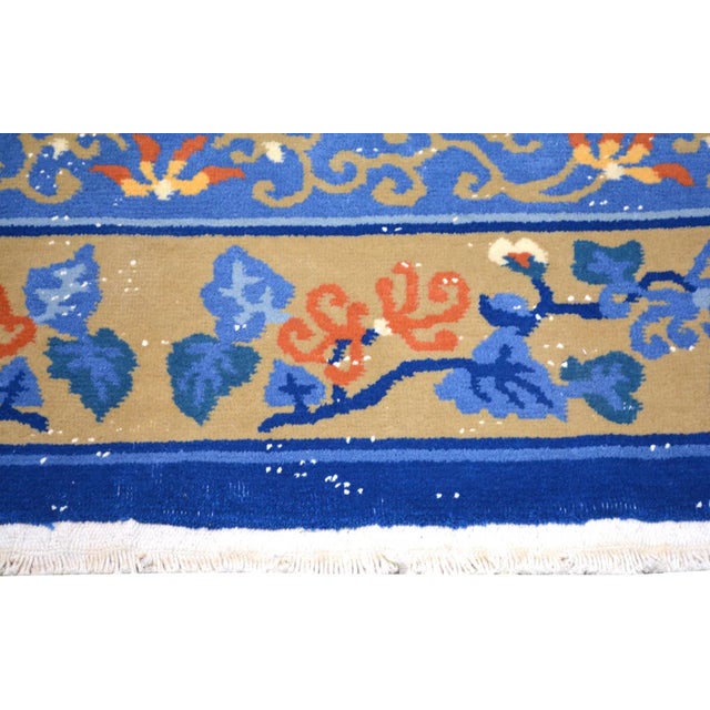 Vintage Chinese Art Deco Hand Knotted Wool Rug,10'8'' X 11'1'' For Sale In New York - Image 6 of 6