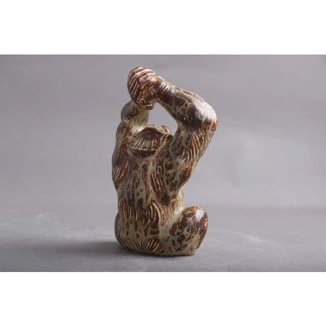 Ceramic Model 20227 Gorilla Figurine by Knud Kyhn for Royal Copenhagen, Denmark, 1960s For Sale - Image 7 of 9